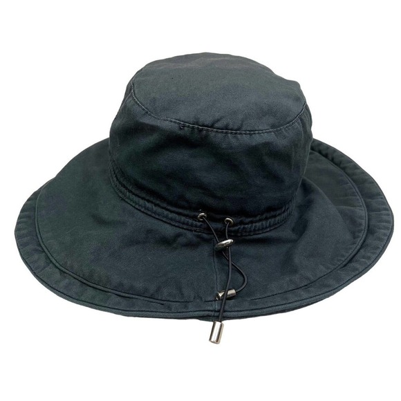 Helen Kaminski Australia Boonie‎ Bucket Hat Men Wide Brim Drawstring Black OSFA - Picture 1 of 6